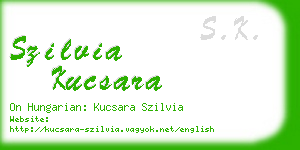 szilvia kucsara business card